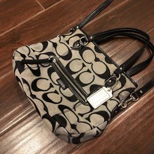 COACH Daisy Outline Signature Metallic Emma Tote